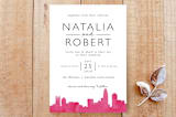 "Skyline Charlotte" - Stationery in Magenta by Laura Condouris - Front