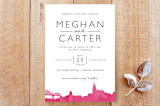 "Skyline Nashville" - Stationery in Magenta by Laura Condouris - Front