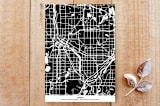 "Skyline Minneapolis" - Stationery in Magenta by Laura Condouris - Back of Card