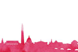 "Skyline DC stationery" - Stationery in Magenta by Laura Condouris - Close-Up