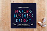 "Making Business Bright Corporate Holiday Card" - Stationery in Berry by Luckybug Designs - Front