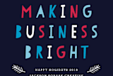 "Making Business Bright Corporate Holiday Card" - Stationery in Berry by Luckybug Designs - Close-Up