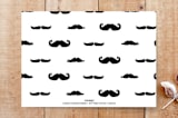 "A Mustache Bash" - Stationery in Ocean by Laura Bercovich - Back of Card