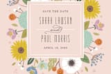 "Trellis Save the Date" - Stationery in Blush by Amber Barkley - Close-Up