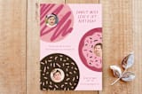 "Donut Miss Out" - Stationery in Strawberry by Laura Bercovich - Front