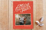 "Starry Christmas" - Stationery in Tomato by Sarah Lenger - Front