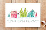 "Retro Christmas Town" - Stationery in Sixties Teal by Kristin Sosa - Front