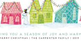 "Retro Christmas Town" - Stationery in Sixties Teal by Kristin Sosa - Close-Up
