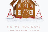 "Gingerbread Home" - Stationery in Rudolph's Nose by Carolyn Kach - Close-Up