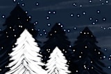 "Beautiful White Christmas" - Stationery in Midnight by Roopali - Close-Up