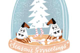 "Doggy Holiday" - Stationery in Frosty Blue by Jan Shepherd - Close-Up