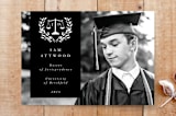 "Juris Doctor Law Scales and Laurel Wreath Photo Announcement" - Stationery in Noir by itsjensworld - Front