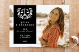 "Legal Qualifications Law Scales and Laurel Wreath Photo Announcement" - Stationery in Noir by itsjensworld - Front