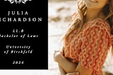 "Legal Qualifications Law Scales and Laurel Wreath Photo Announcement" - Stationery in Noir by itsjensworld - Close-Up