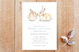 "Snuggling Bunnies 1" - Stationery in Pond by Lauren Rogoff - Front