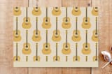 "Acoustic Guitar" - Stationery in Sand by Lisa Travis - Back of Card