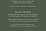 "Herringbone Frame Wedding Menu Card" - Stationery in Sage by Amber Barkley - Close-Up