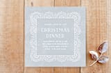 "Winter Scallops Christmas Dinner Invitation" - Stationery in Sky by Amber Barkley - Front