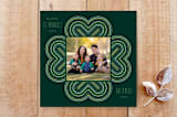 "Multicolored Clover St. Patrick's Day Photo Card" - Stationery in Pine by Amber Barkley - Front