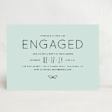 "Knotted Engagement Party Invitation (Borderless)" - Stationery in Aqua by Amber Barkley - Front