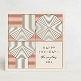 "Geometric Joy Holiday Card" - Stationery in Forest by Amber Barkley - Front