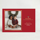 "Holly Sprig" - Stationery in Candied Apple by Sarah Hawkins Designs - Front