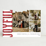 "Plaid Joyful Statement Multi-Photo Holiday Card" - Stationery in Winter Berry by Ashley Bird - Front