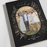"Gilded Winter Foliage" - Stationery in Coal by Sarah Hawkins Designs - Close-Up