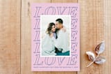 "Love Love Love Valentine's Day Photo Card" - Stationery in Cobalt by Amber Barkley - Front