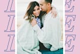 "Love Love Love Valentine's Day Photo Card" - Stationery in Cobalt by Amber Barkley - Close-Up