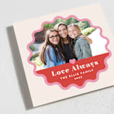 "Wavy Valentine Photo Card" - Stationery in Scarlet by Amber Barkley - Close-Up