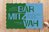 "Tonal Bar Mitzvah" - Stationery in Kelly Green by Jennifer Lew - Front