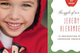 "Red Apple Graduation Announcement" - Stationery in Leaf by Amber Barkley - Close-Up