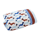 "Dachshunds & Hearts Reversible Block Print Baby Quilt" - Quilts and Bedspreads in blue by Inner Child