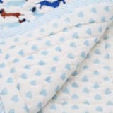 "Dachshunds & Hearts Reversible Block Print Baby Quilt" - Quilts and Bedspreads in blue by Inner Child