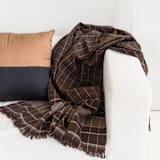 "Treacle Queen Size Brown Bedspread In Organic Cotton" - Quilts and Bedspreads in brown by Anjali Purohit