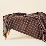 "Treacle Queen Size Brown Bedspread In Organic Cotton" - Quilts and Bedspreads in brown by Anjali Purohit