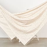 "Katha Organic Cotton Fully Embroidered Queen Size Bedspread" - Quilts and Bedspreads in white by Anjali Purohit