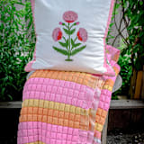 "Creamsicle Sujani Quilt - Queen (90x92) Made to Order" - Quilts and Bedspreads in multicolorassorted-colors by Inner Child