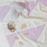 "Small Triangle Quilt Throw - Lilac" - Quilts and Bedspreads in purple by Anchal