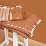 "Reyti Oragnic Cotton Throw / Bedspread" - Quilts and Bedspreads in brown by Anjali Purohit