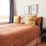 "Reyti Oragnic Cotton Throw / Bedspread" - Quilts and Bedspreads in brown by Anjali Purohit