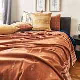 "Reyti Oragnic Cotton Throw / Bedspread" - Quilts and Bedspreads in brown by Anjali Purohit