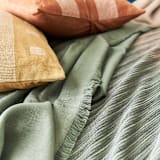 "Salvia Merino Queen Size Bedspread" - Quilts and Bedspreads in green by Anjali Purohit