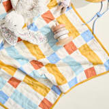 "Tile Baby Quilt" - Quilts and Bedspreads in yellow by Anchal