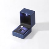 "Blue Leather Ring Box with Light" - Ring Boxes in blue by Soulmatebox