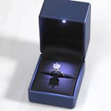 "Blue Leather Ring Box with Light" - Ring Boxes in blue by Soulmatebox