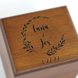 "Personalized Initials Wood Ring Box - Single Slot" - Ring Boxes in brown by Soulmatebox