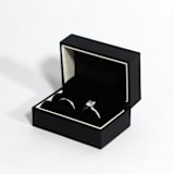 "Black Ring Box with White Stripe - Double Slot" - Ring Boxes in black by Soulmatebox