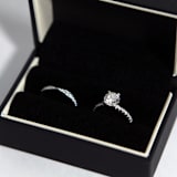 "Black Ring Box with White Stripe - Double Slot" - Ring Boxes in black by Soulmatebox